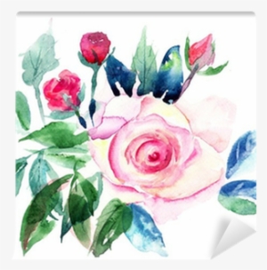 Decorative Roses Flowers, Watercolor Painting Wall - Watercolor Painting