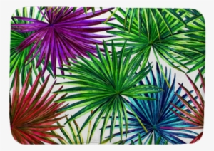 Seamless Floral Pattern With Beautiful Watercolor Fan - Sfondo Foglie Della Giungla