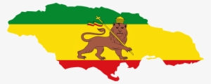 Flag Map Of Jamaica - Ethiopia Flag Map