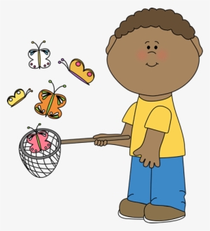 Spring - Catching Butterflies Clipart