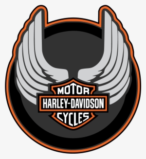 Harley Davidson Wings Round Logo Vector Decal - Harley Davidson Eagle Logo