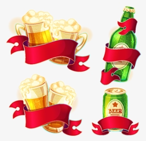 Set Of Vector Isolated Cartoon Illustrations Beer Glasses, - Beer
