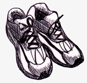 Clip Art Royalty Free Drawing On Sketch - Running Shoes Drawing
