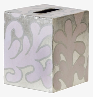 Worlds Away Kleenex Box In Silver And Cream