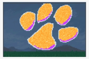 Clemson Paw Pixel Art - Illustration