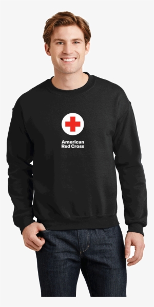 Unisex Crew Neck Sweatshirt With American Red Cross - Gildan 18500 Mens Heavy Blend