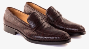 Handmade Mens Leather Shoes- Lussoti - Giovanni - Penny Loafer Shoe In Embossed Burgundy Calf