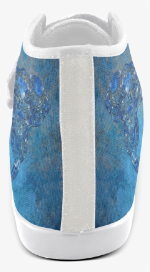 A Blue Watercolor Elephant Portrait In Denim Look Velcro - Handbag