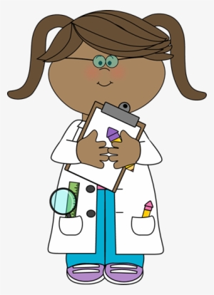 Girl Scientist With Clipboard - Kid Scientist Clipart