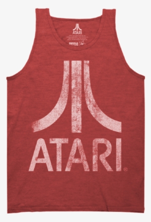 Atari Distressed Logo Adult Tank Top - Adult Green Classic Arcade Video Game System Atari