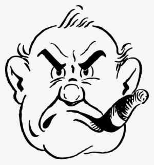 Head, Mad, Man, Angry, Face, Person, Cartoon, Smoking - Gruff Clipart