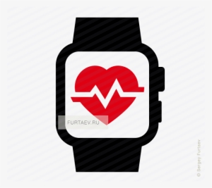 Vector Icon Of Smart Watch With Heart Beat On Screen - Smart Watch Heart Rate Icon