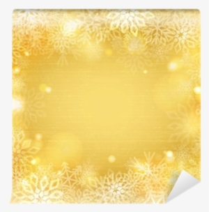 Golden Background With Snowflakes Border Wall Mural - Motif