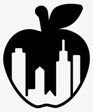 New York City Apple Symbol With Buildings Shapes Inside