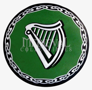 Round Celtic Harp Wooden Shield