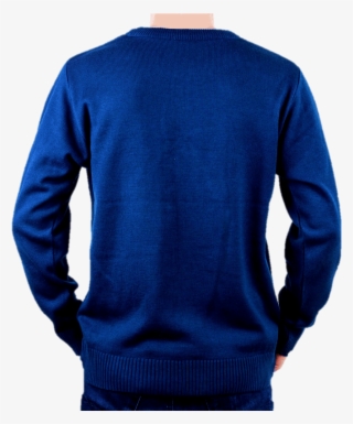 Jersey Navideño Hombre Pingüino Azul Para Navidad Espalda