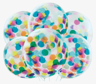 Clear Balloon With Multicoloured Confetti Pack Of