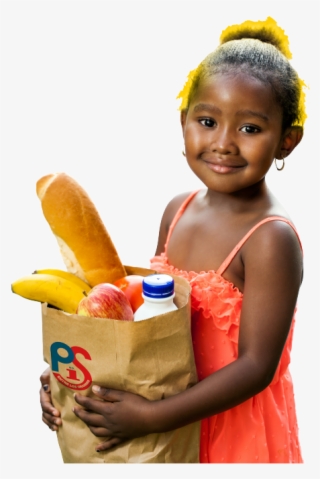 Little Girl Holding Groceries