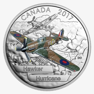Pure Silver Coloured Coin Aircraft Of The Second World