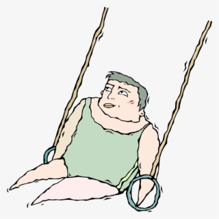 Vector Illustration Of Gymnast Competes On Rings In