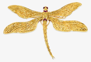 Fancy Vivid Yellow Diamond Dragonfly Brooch