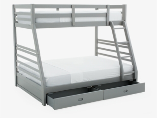 Grey Twin/double Kid Bunk Bed With Storage