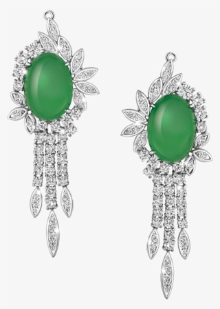 Jadeite And Diamond Tail Earrings