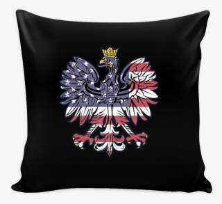 Polish Eagle American Flag Pillow Cover