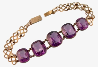 Antique Victorian Bracelet With Five Amethyst Pastes