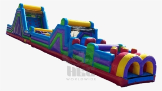 Mega 70' Obstacle Course With Rock Climb And Slide
