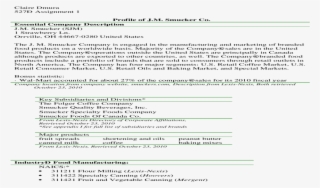 Company Profile J M Smucker Co Doc Doent