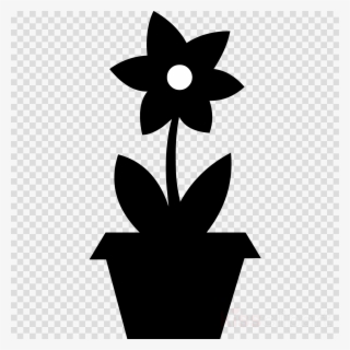 Flower In A Pot Silhouette Clipart Flower Clip Art