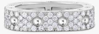 Pois Moi18kt Gold 1 Row Square Ring With Diamonds