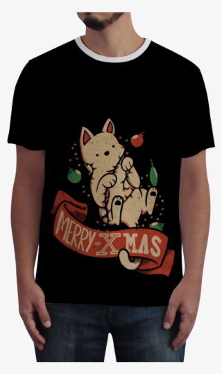 Camiseta Fullprint Merry Xmas Cat De Tobias Fonsecana