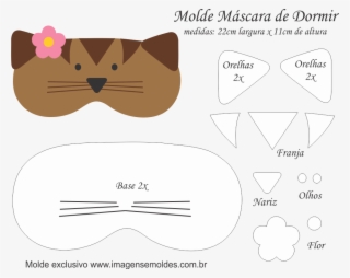 Molde M%c3%a1scara De Dormir Gatinha Marrom