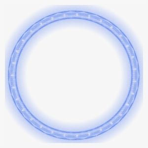 Blue Glowing Christmas Lights Circle Frame - Circle Frame - Blue