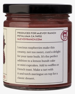 Raspberry Curd Produced By Mcevoy Ranch In California - Chocolate Spread