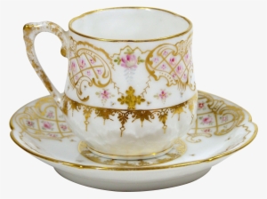 Limoges Demitasse Tea Cup Hand Painted Pink Roses 3 - Tea