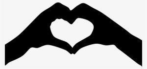 Open Hand Silhouette Png - Heart Hands Clipart