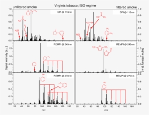 Summed Mass Spectra Of Filtered And Unfiltered Mainstream - Diagram