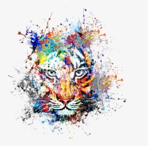 Graphic Library Download Abstract Painting Color Ink - Abstract Tiger