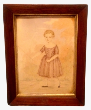 Georgian Watercolor Of Young Girl - Watercolor Painting