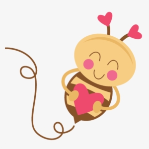 Heart Bee Svg Scrapbook Cut File Cute Clipart Files - Scalable Vector Graphics