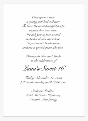 Text Inside Sweet 16 Invitation - Sweet 16 Invitation Wording