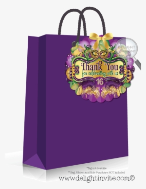 Sweet 16 Mardi Gras Favor Tags - Greeting Card