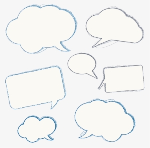 Hand Drawn Bubble Speech With Lines, Bubbles, Hand - Black-and-white