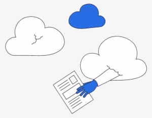 Hand Grabbing Doc From Cloud Transparent - Computer File