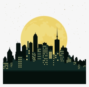 The Night Sky Of The City - Night City Vector Png