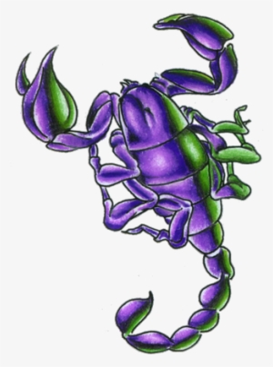 Purple Ink Scorpio Tattoo Design - Scorpio Tattoo Png