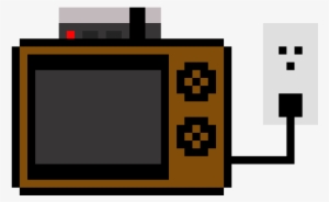 Old Tv W/nes Pluggued In The Wall Of The Nothing - Television